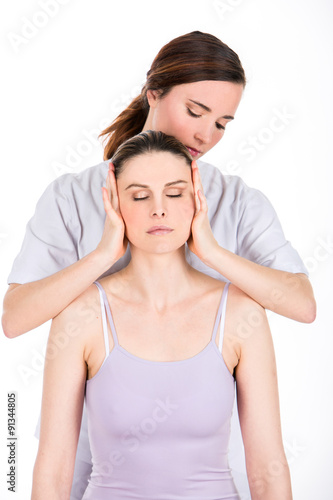 doctor evaluation woman neck