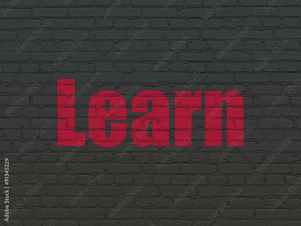 Obraz premium Education concept: Learn on wall background