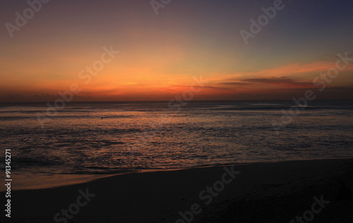 Beautiful sunset on the Indian Ocean island of Bali