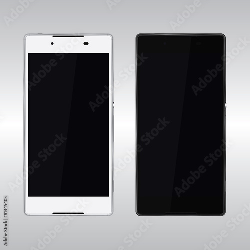 Realistic black and white smartphone