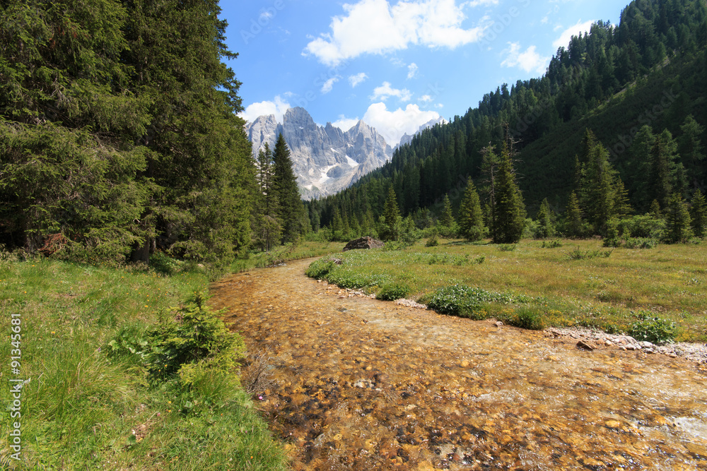 Obraz premium fiume in Val Venegia