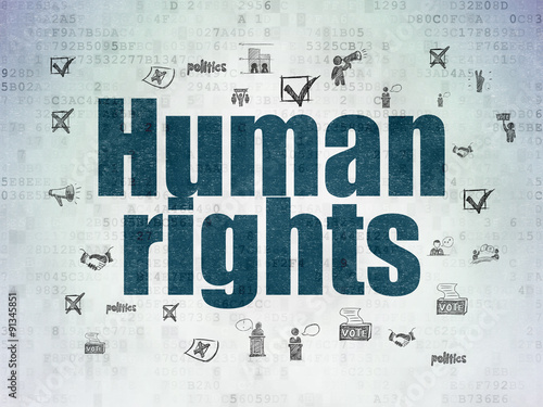 Political concept: Human Rights on Digital Paper background