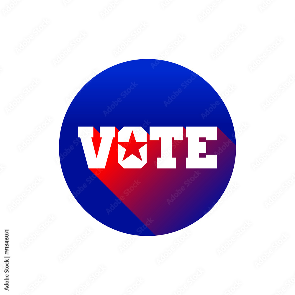 Patriotic Vote Bold Blue and Red Circular Badge Button Design with Star Accent for Election Campaigns Patriotic Vote Bold Blue and Red Circular Badge Button Design with Star Accent for Election Campaigns