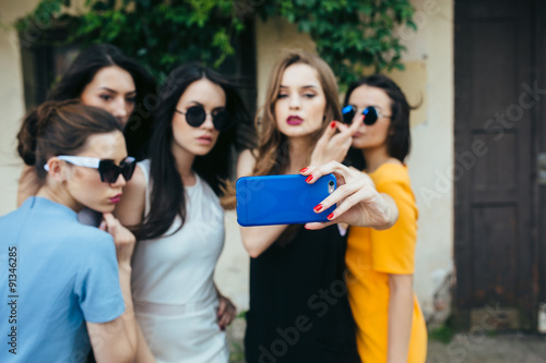 five beautiful young girls