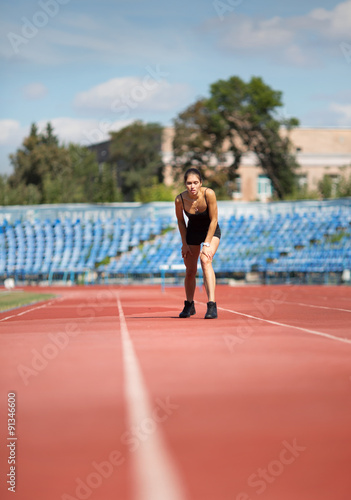 Runner - woman training.Female fitness concept © Glebstock