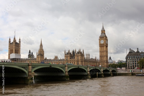 View of London  England  Westminster Bridge  Palace and Big Ben