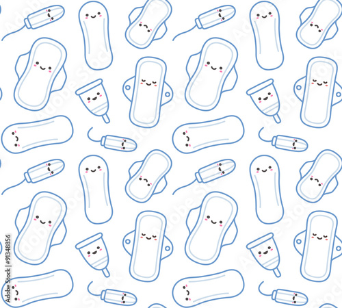 Feminine hygiene products seamless pattern
