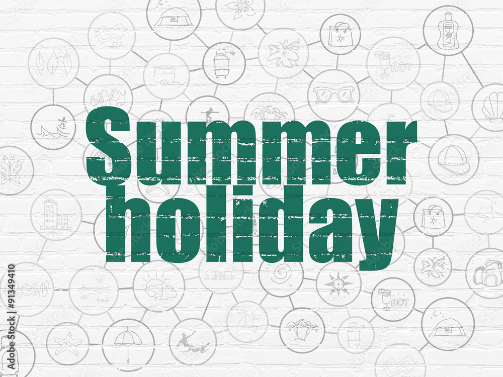 Tourism concept: Summer Holiday on wall background Tourism concept: Summer Holiday on wall background