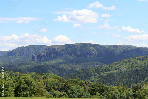 Fototapeta Naklejka Na Ścianę i Meble -  Group of rocks Affensteine with blue sky in Saxon Switzerland
