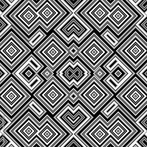 Seamless abstract black and white cubes background