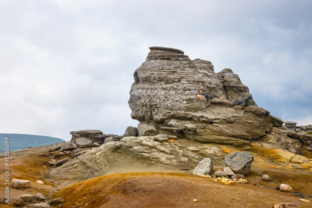 The Sphinx - Geomorphologic rocky structures in Bucegi Mountains, Romania The Sphinx - Geomorphologic rocky structures in Bucegi Mountains, Romania