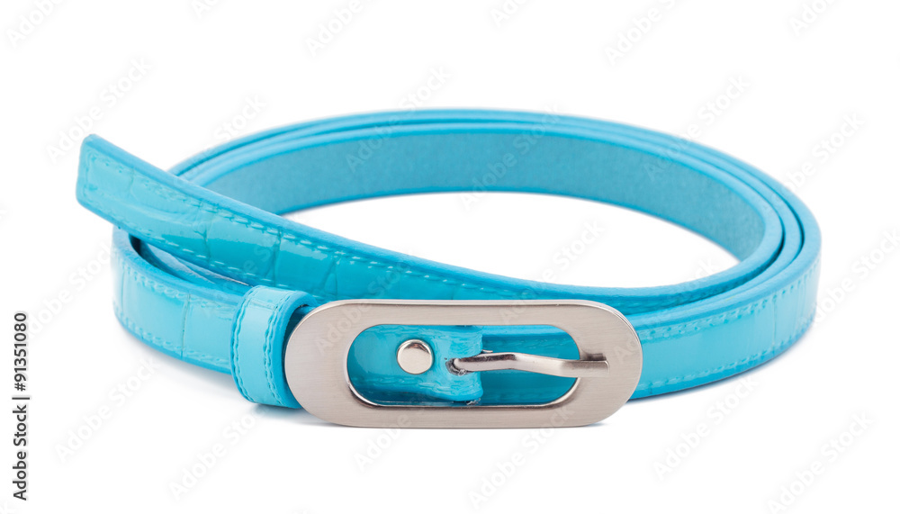 Cyan woman belt isolated on white background Cyan woman belt isolated on white background