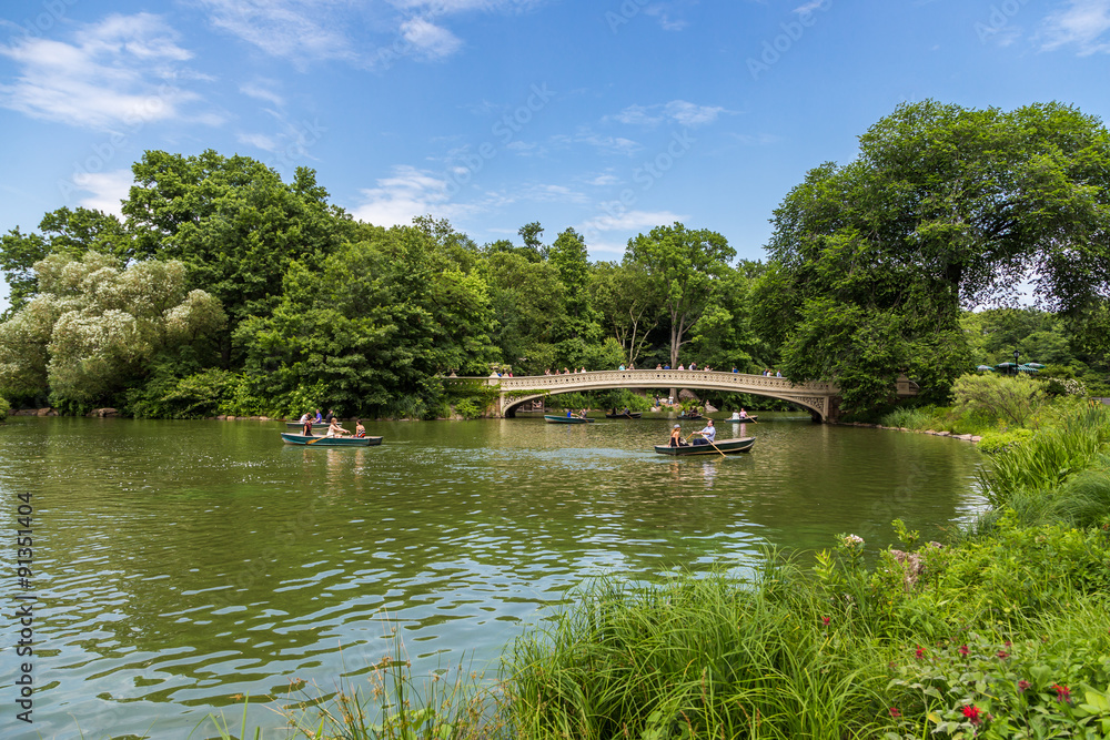 people roll boats Central park in summer, NYC. people roll boats Central park in summer, NYC.