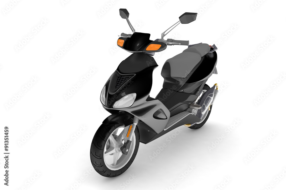 isolated black scooter.