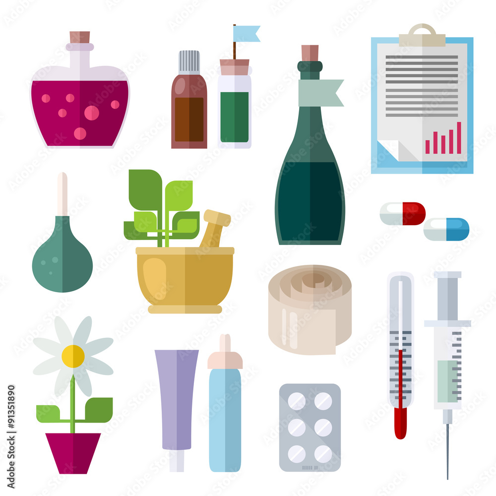 Flat Icons Of Medicine Theme Flat Icons Of Medicine Theme