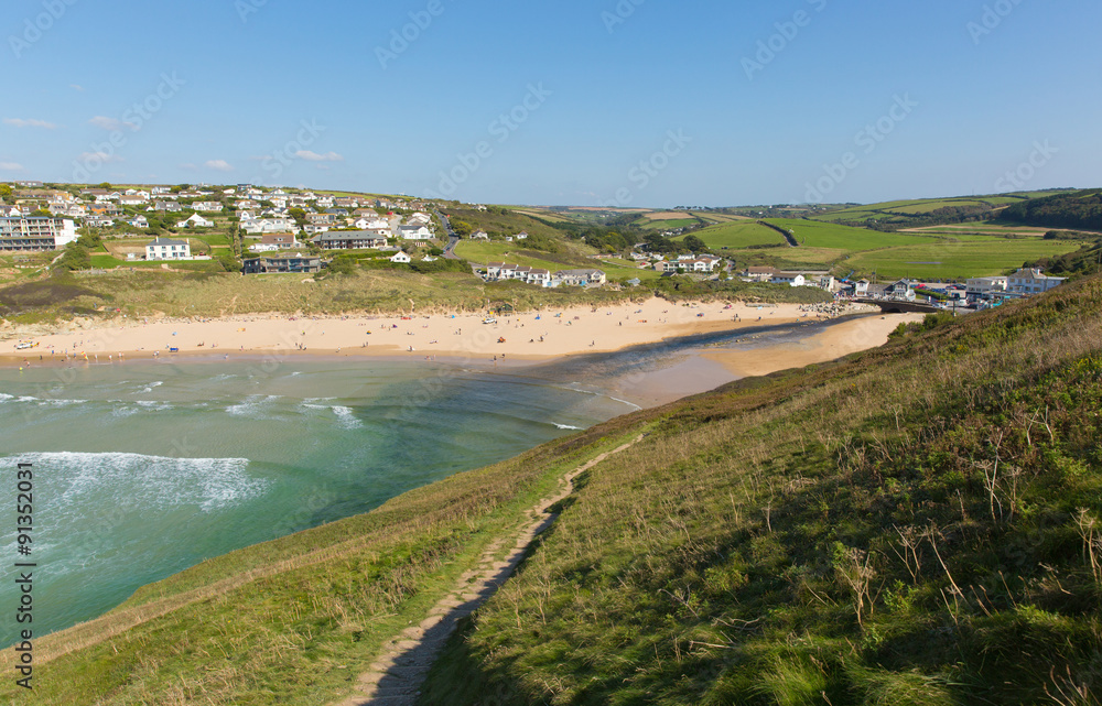 South west coast path Mawgan Porth north Cornwall England near Newquay South west coast path Mawgan Porth north Cornwall England near Newquay