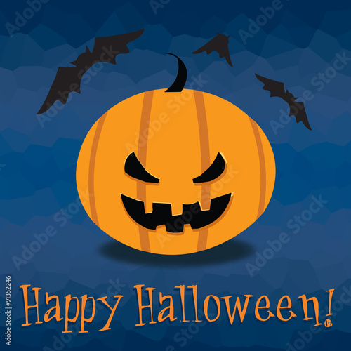 Happy Halloween Night - background blue design 