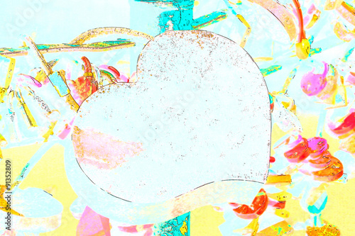 Color heart shape lock of romance love taken closeup.Digitally generated image.