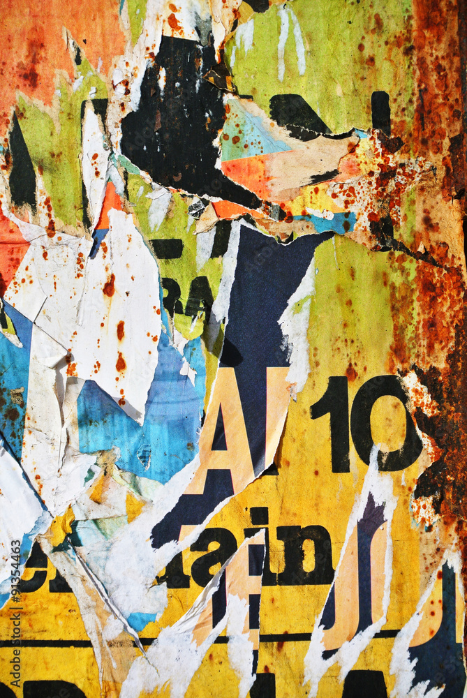 Random background collage texture paper on curved area Random background collage texture paper on curved area