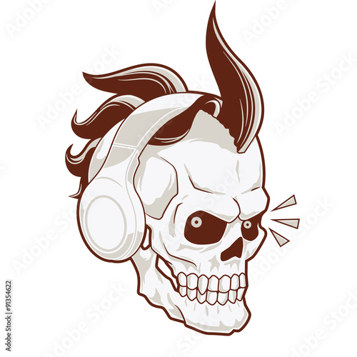 Mohawk skull head that uses a headphone. #2