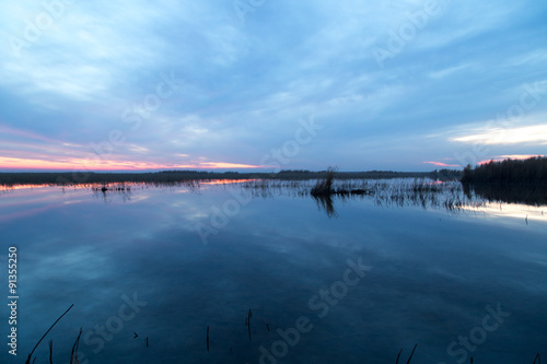 beautiful sunrise on the lake