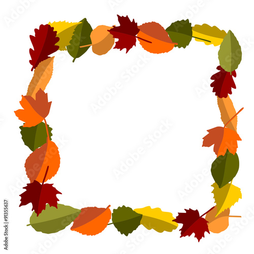 herbstlicher Blätterrahmen, quadratisch