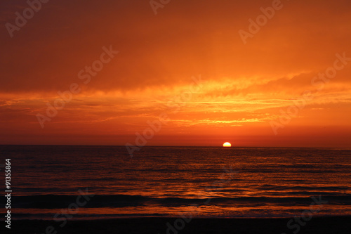 Warm sunset over the ocean. Agadir  Morocco.  