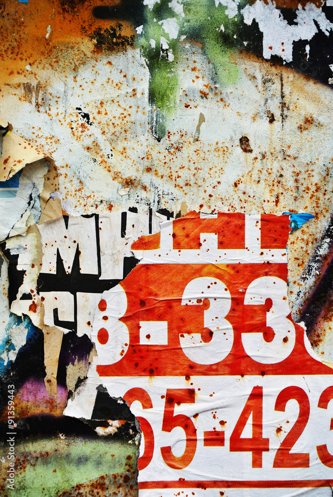 Fototapeta premium Losowy papier kolaż tekstury tła na ścianie erozji