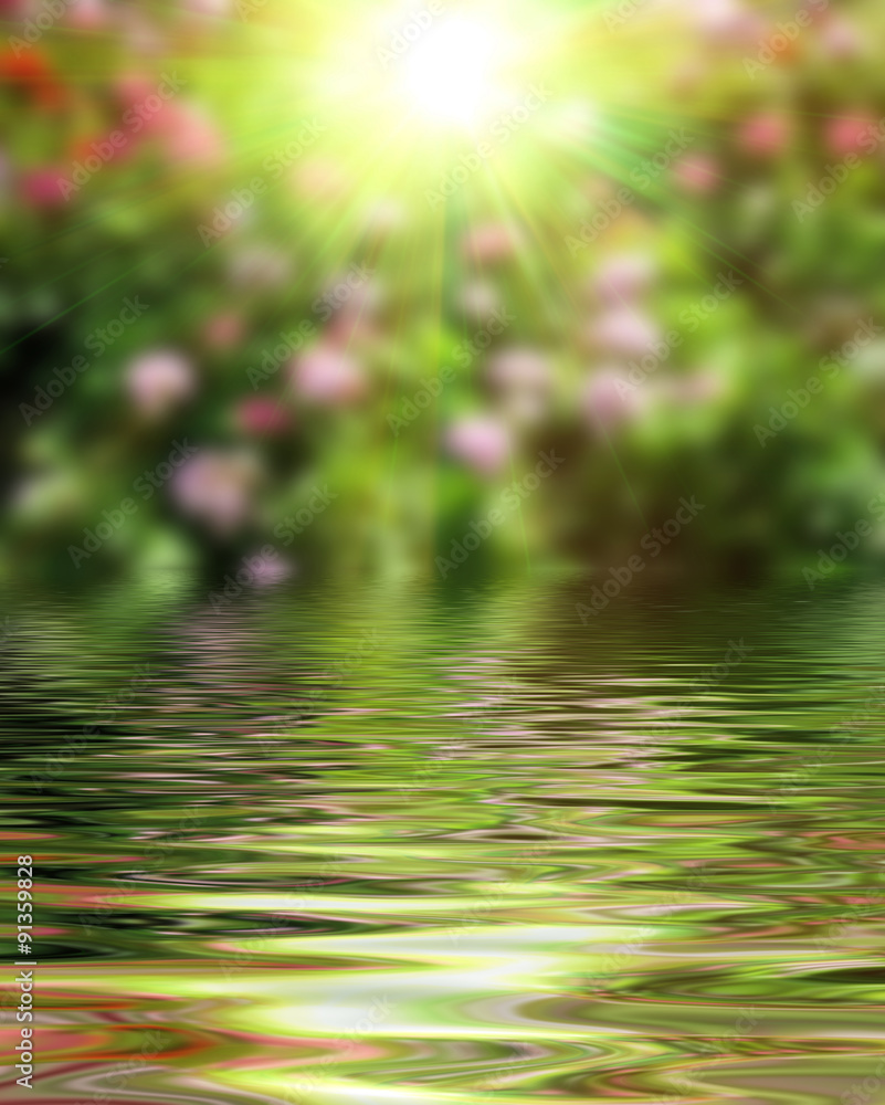 Surface Rippled of water and blur nature background Surface Rippled of water and blur nature background