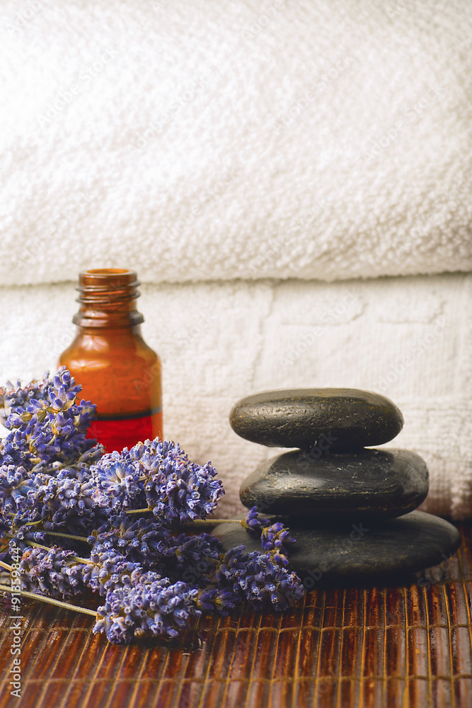 Lavender, stones and oil