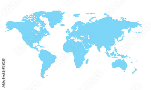vector world map with blue circles