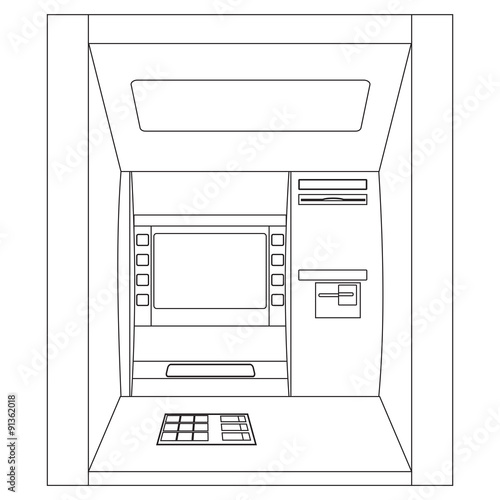 ATM. Bank machine. Automated Teller Machine isolated on white. 