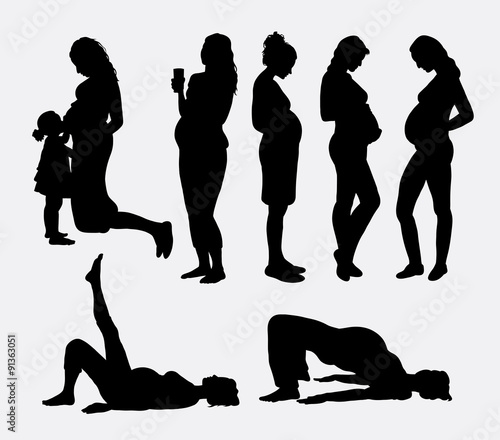 Pregnant woman silhouettes