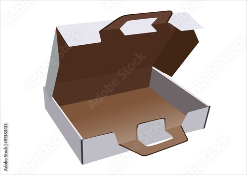 Flat box with lid and lock