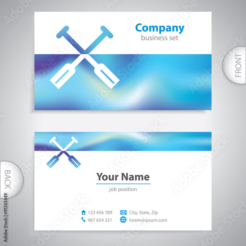 business card - boat paddles - nautical symbol - company presentation