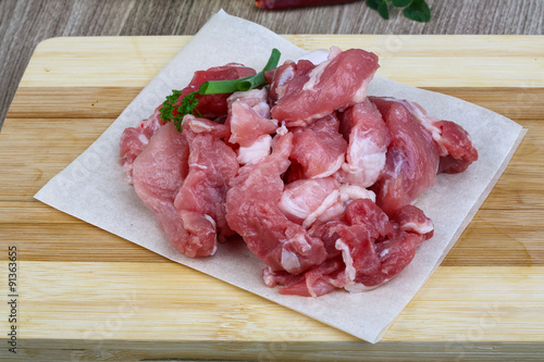 Diced pork meat