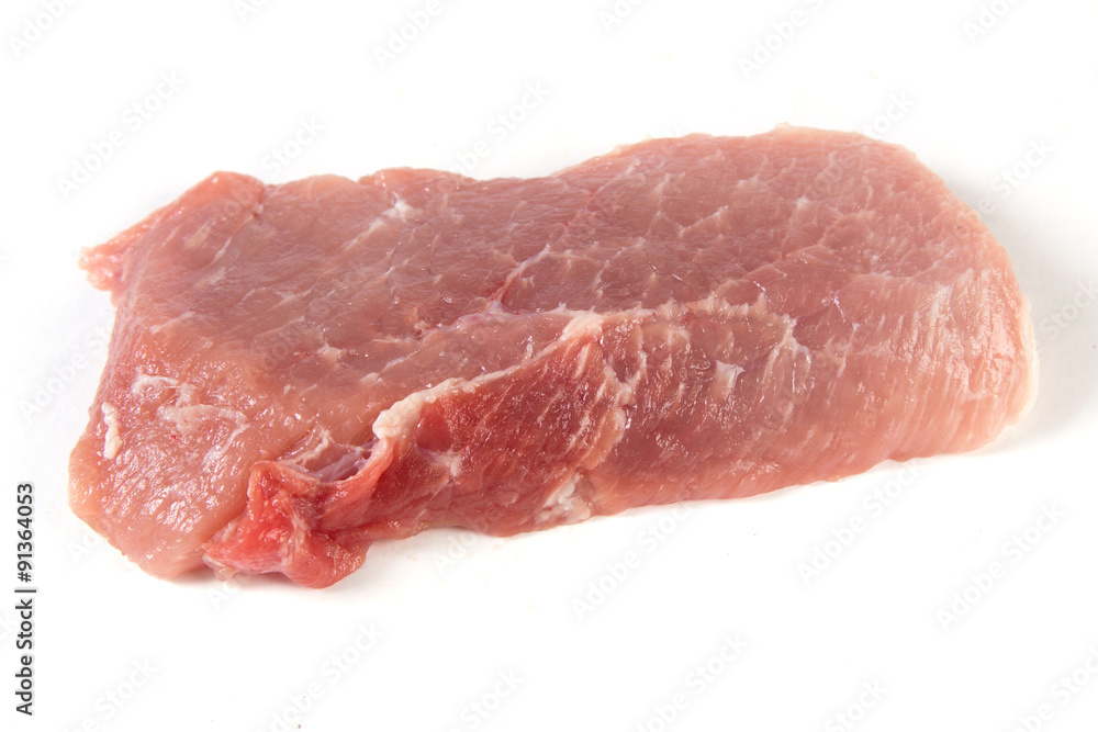 raw meat pork isolated on white background