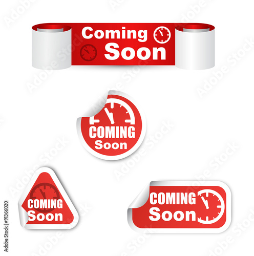 set of coming soon sticker