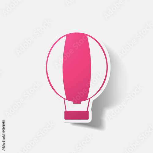 Paper clipped sticker: aerostat