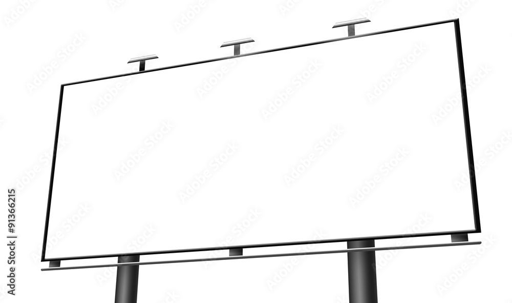 Obraz premium Blank billboard isolated on white background