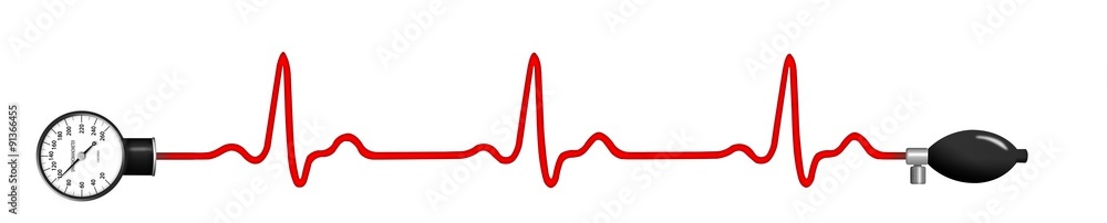 Heart monitor (Electrocardiogram or ECG) with a sphygmanometer Heart monitor (Electrocardiogram or ECG) with a sphygmanometer