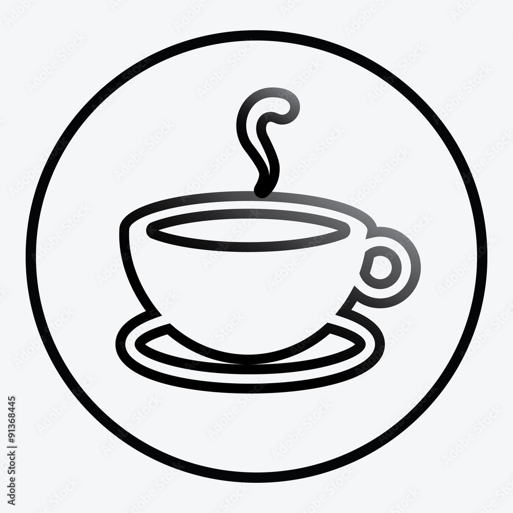 Obraz premium Simplistic coffee cup icon vector