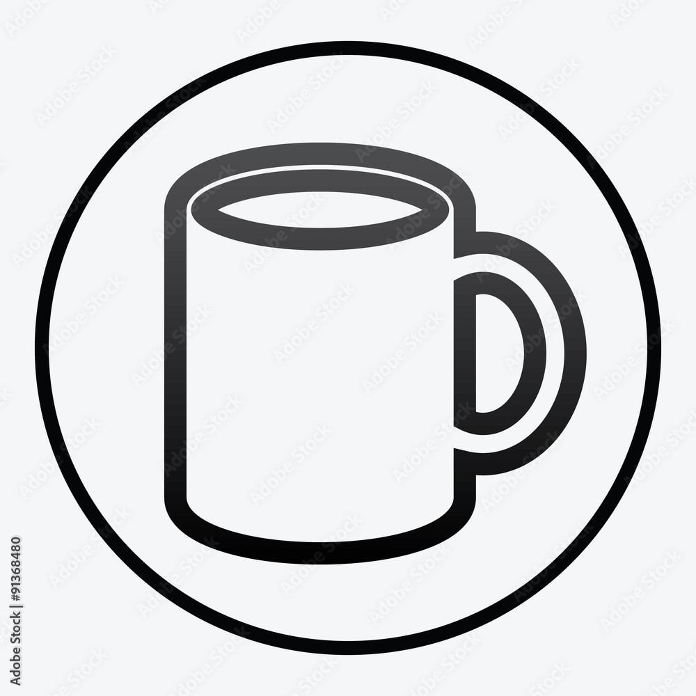 Simplistic coffee cup icon vector Simplistic coffee cup icon vector