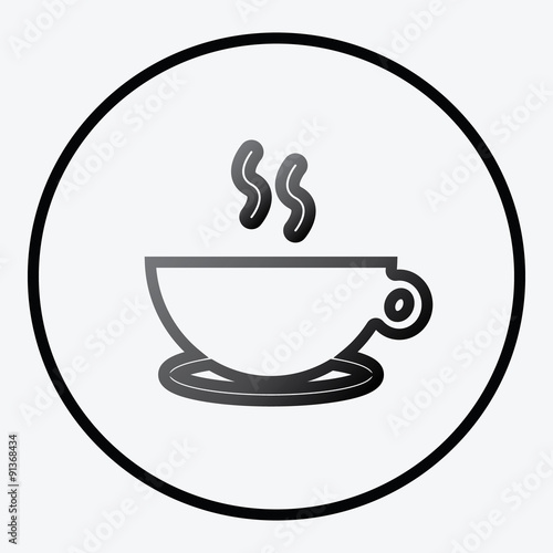 Simplistic coffee cup icon vector