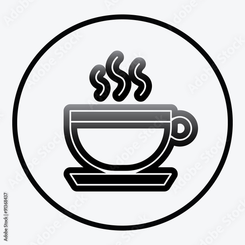 Simplistic coffee cup icon vector