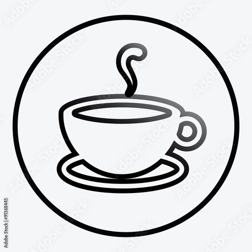 Simplistic coffee cup icon vector