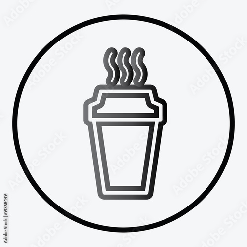 Simplistic coffee cup icon vector