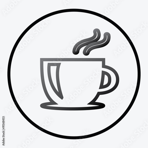 Simplistic coffee cup icon vector