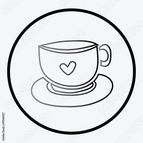 Simplistic coffee cup icon vector