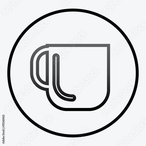 Simplistic coffee cup icon vector